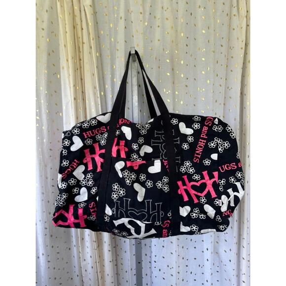 Hugs And Honis Hawaiian Designer Vintage Rare Pop Art Large Canvas Duffle Bag - Picture 2 of 9